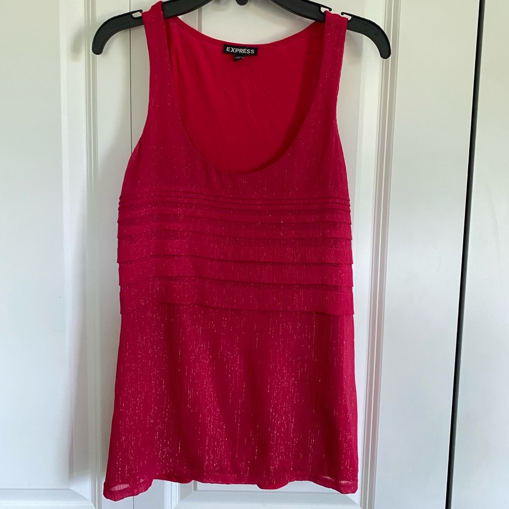 Express hot pink shimmer tank